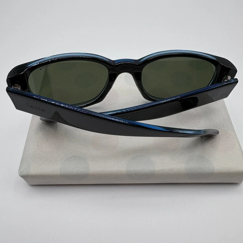 Lozza by DIERRE 1583/50/U74 Vintage Blue Round Sunglasses Italian Made